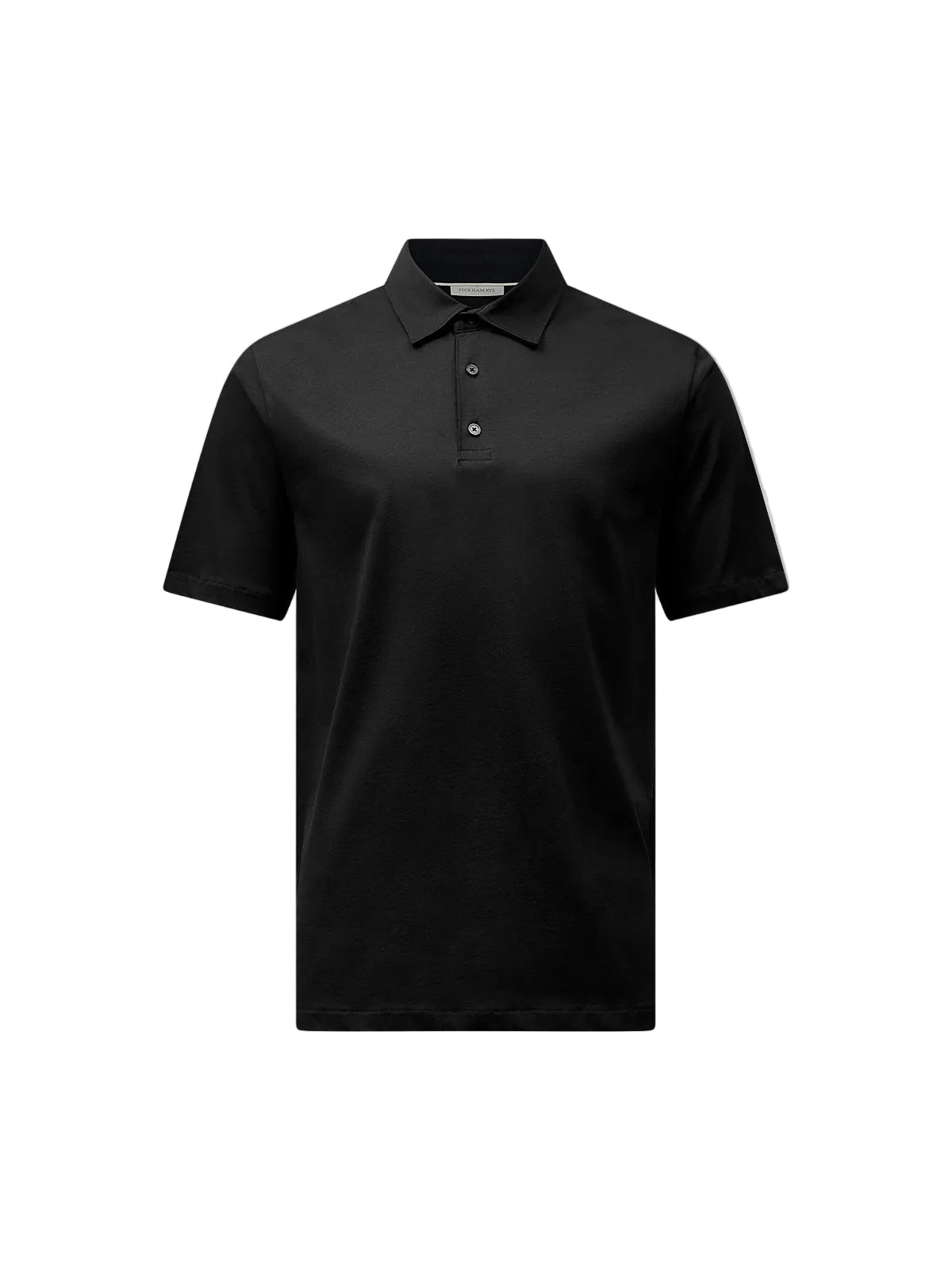 Peckham Rye Mercerised Cotton Black Polo Shirt
